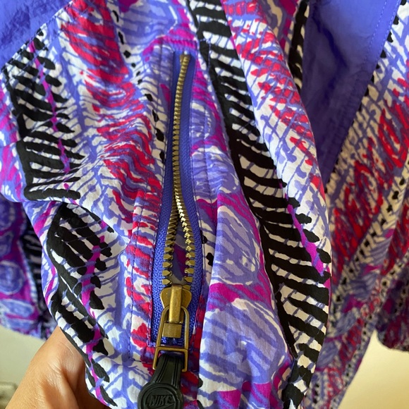 VTG Nike White Tag Windbreaker Jacket Purple Abstract Print Color Block - Picture 5 of 8